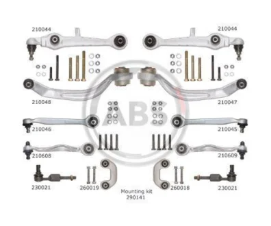 К-кт важелів перед. підвіски Audi A4/A6/Superb/Passat B5 (з товстим пальцем 21мм) A.B.S. 219900