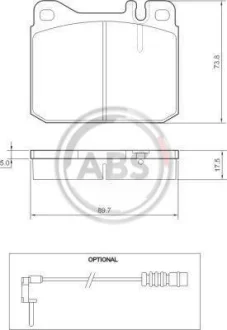 Колодки гальмівні MB 200/300/400/500 передн. AB A.B.S. 36418