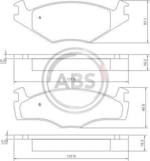 Тормозные колодки пер. Golf II/III/Jetta I/II/Passat -97 A.B.S. 36536