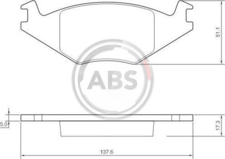 Тормозные колодки пер. Golf/Ibiza/Jetta/Passat/Polo (78-03) A.B.S. 36539 (фото 1)