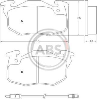 Комплект гальмівних колодок A.B.S. 36565
