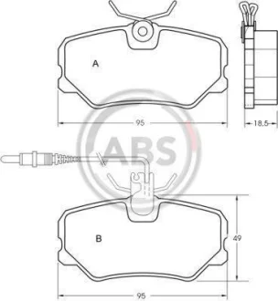 Гальмівні колодки пер. 405 (92-99) (LUCAS/TRW) A.B.S. 36651