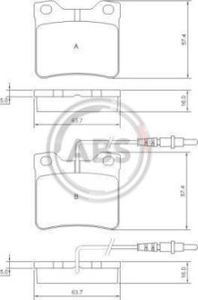 Комплект тормозних колодок A.B.S. 36683 (фото 1)