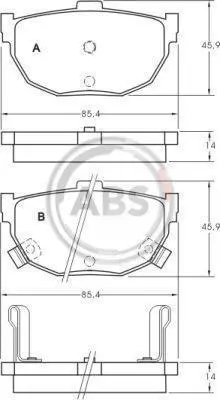 Гальмівні колодки зад. Cerato/Elantra/Lantra/Maxima/Tuscani (85-21) (sumitomo) A.B.S. 36692 (фото 1)