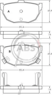 Гальмівні колодки зад. Cerato/Elantra/Lantra/Maxima/Tuscani (85-21) (sumitomo) A.B.S. 36692