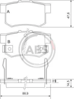 Гальмівні колодки зад. Civic 98-/Accord 90-03 (Akebono) A.B.S. 36712