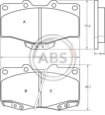 Гальмівні колодки пер. Cruiser/Hilux/4 Runner/Taro 89- (SUMITOMO) A.B.S. 36724 (фото 1)