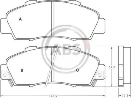 Гальмівні колодки пер. Legend/Accord/Shuttle/CR-V/Civic 93-05 A.B.S. 36737