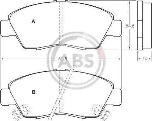 Гальмівні колодки пер. Honda Civic 00-/Accord 03- (Sumitomo) A.B.S. 36784 (фото 1)