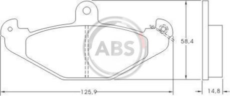 Тормозные колодки зад. Laguna I 93-01 (brembo) (125,9x58,4x14,8) A.B.S. 36788