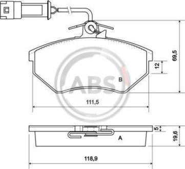 Тормозные колодки пер. Caddy II >9.96/Passat B4/Audi 80 A.B.S. 36791