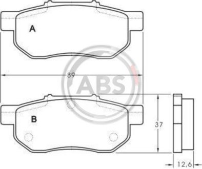 Тормозные колодки зад. Jazz/City/Fit/Civic/Ballade/CRX 92- A.B.S. 36870