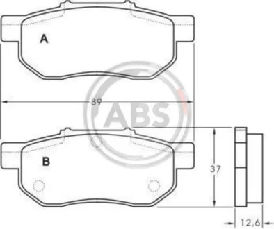 Гальмівні колодки зад. Jazz/City/Fit/Civic/Ballade/CRX 92- A.B.S. 36870