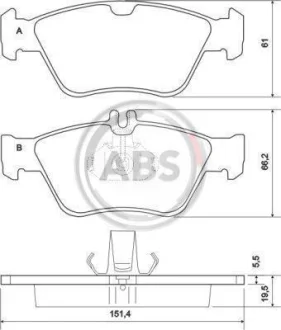 Гальмівні колодки пер. MB W202/210 (ATE) A.B.S. 36903