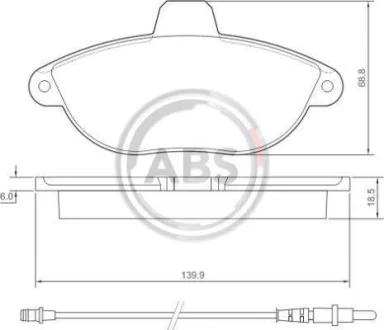 Гальмівні колодки пер. 806/Expert/Jumpy/Scudo (95-06) A.B.S. 36911