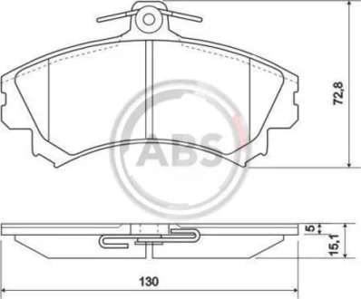 Гальмівні колодки пер. Mitsubishi Colt/Volvo S40/V40 1.1-2.0 i/TD 95- (TRW) A.B.S. 36919