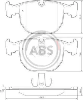 Гальмівні колодки пер. BMW 5(E39)/7(E38) 96-04 (Teves) A.B.S. 36961