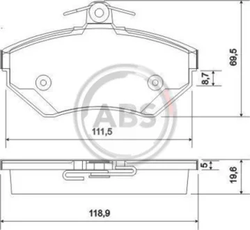 Гальмівні колодки пер. AUDI A4/SEAT CORDOBA/VW PASSAT 1.6-1.9DH 94-02 (TRW) A.B.S. 37010