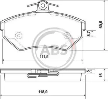 Гальмівні колодки пер. VW Polo 95-02/Golf 91-06 (TRW) A.B.S. 37011