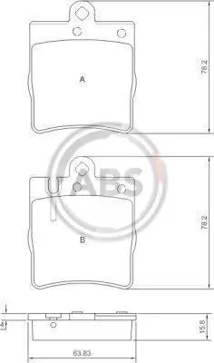 Гальмівні колодки зад. MB C/E-клас (W202/210) (ATE)/(W211) 4Matic A.B.S. 37022 (фото 1)