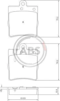 Гальмівні колодки зад. MB C/E-клас (W202/210) (ATE)/(W211) 4Matic A.B.S. 37022