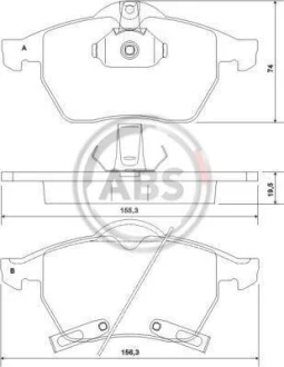 Комплект гальмівних колодок A.B.S. 37116