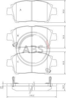 Гальмівні колодки пер. Toyota Yaris/Prius 99-05 (akebono) A.B.S. 37134