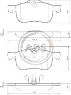 Тормозные колодки пер. rover 75 99-06 A.B.S. 37151