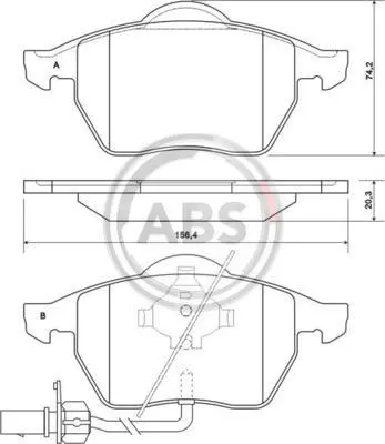 Гальмівні колодки пер. Passat B5/Audi A4/A6 00-05 A.B.S. 37156 (фото 1)