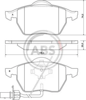 Гальмівні колодки пер. Passat B5/Audi A4/A6 00-05 A.B.S. 37156