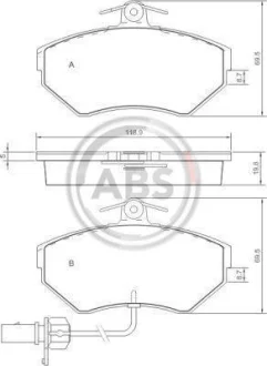 Гальмівні колодки пер. AUDI A4/SEAT CORDOBA/VW PASSAT 1.6-1.9DH 94-02 (TRW) A.B.S. 37160