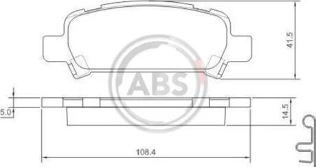 Гальмівні колодки зад. Subaru Impreza 94-/Forester 97-08 (akebono) A.B.S. 37164