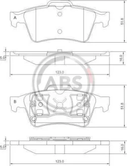 Колодки гальмівні RENAULT/SAAB/VOLVO задн. A.B.S. 37216