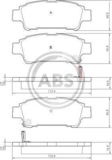 Тормозные колодки зад. Estima/Previa/Avensis 00-06 A.B.S. 37228