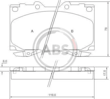 Гальмівні колодки пер. Toyota Land Cruiser/Hilux VII/Lexus GX/ MITSUBISHI PAJERO 01- (sumitomo) A.B.S. 37231