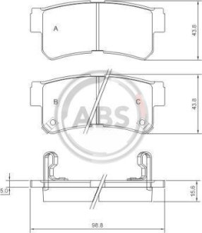 Тормозные колодки зад. SANTA FE/SONATA/TUCSON/MAGENTIS/SPORTAGE A.B.S. 37252