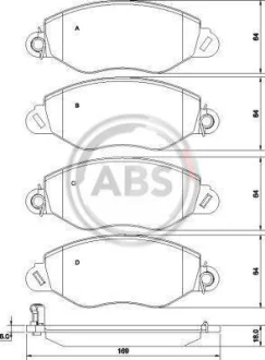 Гальмівні колодки пер. Transit (V184) 00-06 (FWD) A.B.S. 37256