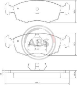 Комплект гальмівних колодок A.B.S. 37292