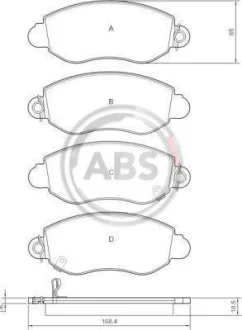 Гальмівні колодки пер. Transit (V184) 00-06 (RWD) (BOSCH) A.B.S. 37294