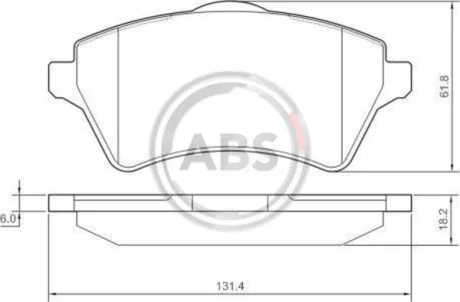 Комплект гальмівних колодок A.B.S. 37303