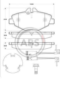 Гальмівні колодки пер. MB E-class (W211) 03-09 A.B.S. 37306