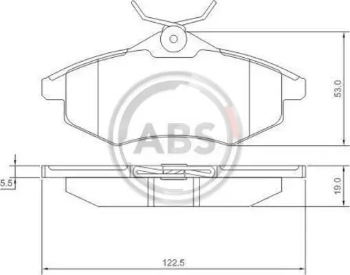 Гальмівні колодки пер. Citroen C2/C3 02- (TRW) (122,5x53x19) A.B.S. 37307 (фото 1)
