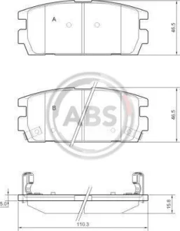 Гальмівні колодки зад. Hyundai Terracan 01-06 (MANDO) A.B.S. 37324