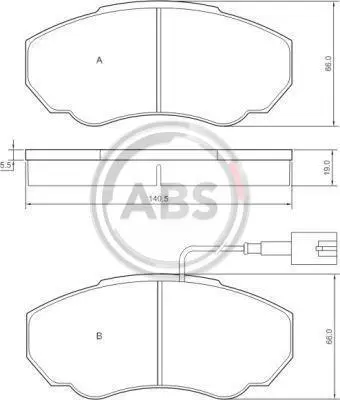 Гальмівні колодки пер. Ducato/Jumper/Boxer 02-06 (1.4t) A.B.S. 37331 (фото 1)