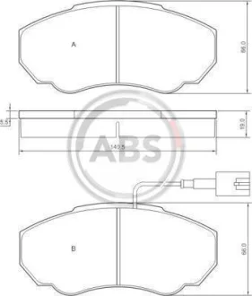 Гальмівні колодки пер. Ducato/Jumper/Boxer 02-06 (1.4t) A.B.S. 37331
