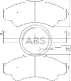 Гальмівні колодки пер. Jumper/Ducato/Boxer 02- (1.8t) A.B.S. 37332
