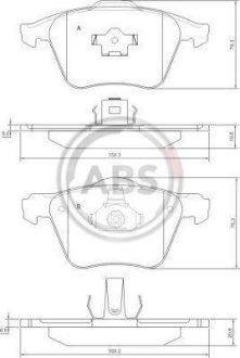 Тормозные колодки пер. S60/S80/V70/XC70/XC90 (98-14) A.B.S. 37344 (фото 1)