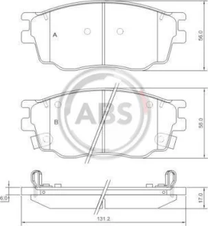 Гальмівні колодки пер. Mazda 6 02-07 (sumitomo) A.B.S. 37351