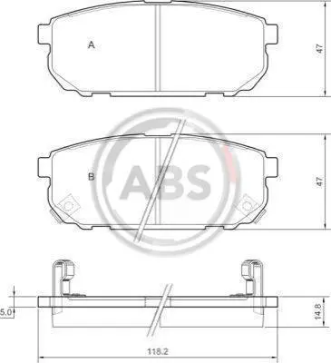 Гальмівні колодки зад. Kia Sorento 02- (sumitomo) A.B.S. 37362 (фото 1)