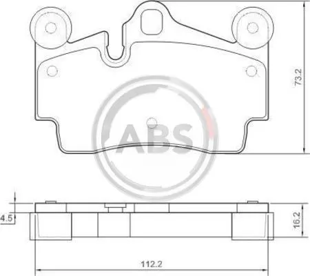 Гальмівні колодки зад. Audi Q7/Touareg/Cayenne (Brembo) (112,2x73,2x16,2) A.B.S. 37365 (фото 1)